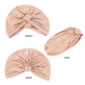 Prêt à expédier femmes torsion noué Turban mode plissé chimio bandeau Polyester quotidien extérieur chapeau - Product Image 2