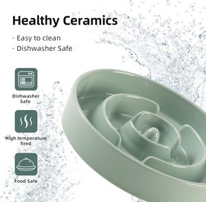 Mangkuk Makan Anjing Keramik Slow Feeder untuk Anjing Ukuran Sedang-Besar, Wadah Makanan Anjing Puzzle Anti-Makan Cepat - Product Image 5