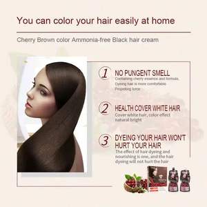 Mokeru 500*2ml Vente en gros Couleur de cheveux cerise Crème de couleur naturelle Teinture rapide Crème capillaire - Product Image 6