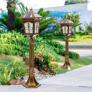 European Classic Solar Garden <strong>Light</strong> <strong>Vintage</strong> Antique Aluminum Outdoor Waterproof <strong>Street</strong> <strong>Light</strong> Garden <strong>Street</strong> Lighting - Product Image 6