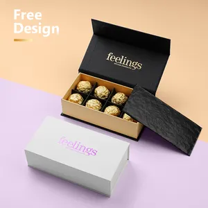 Logotipo personalizado Premium Embalaje de papel de lujo Chocolate Fresas Caja de dulces con divisor En stock