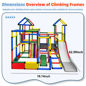 Montessori trẻ em leo khung nhựa trong nhà thang sân chơi leo tường trẻ em leo khung với <span class=keywords><strong>Swing</strong></span> và trượt - Product Image 2