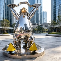 Escultura de Arte Metálico K073 con Forma Fluida, Gran Tamaño, Acero 304, Estatua Abstracta para Exteriores, para Uso Comercial, Artesanía en Resina