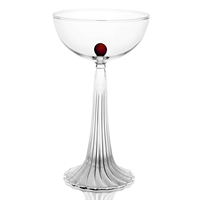 Verres à champagne coupés en verre borosilicate coloré Art déco faits à la main OEM avec sphère en verre coloré à l'intérieur