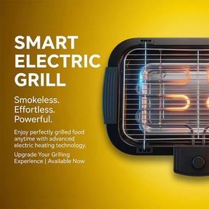 Parrilla Eléctrica para Barbacoa con Temperatura Ajustable, Parrilla Coreana sin Humo, Parrilla Eléctrica Portátil para Cocina de 2000W - Product Image 2
