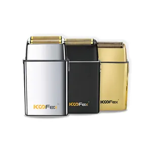 KooFex Pro Corps en métal 8500 rpm Forte puissance Chargement USB Rasoirs électriques à feuille rechargeable à double lame Rasoir pour hommes