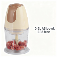 Hachoir Électrique Multifonctionnel avec Bol en Plastique Sans BPA, Lames en Acier Inoxydable, Nettoyage Facile, Préparation de Viandes et Légumes pour Cuisine Domestique, 300W