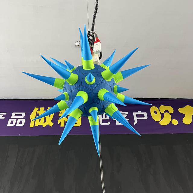 Giant LED Light up Inflatable Curved Spiky Ball and Striped Explosion Star Model Inflatable Factory for Night Club Party Decor