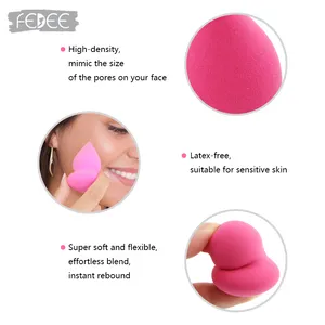 FEDEE Beauty spugnetta uovo all'ingrosso rosso zucca frullatore in lattice libera Make Up spugna etichetta privata spugna per il trucco personalizzata