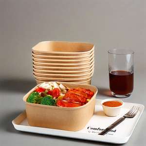 Recipiente Redondo de Papel Kraft Reciclable Bicolor con Revestimiento de Arcilla para Llevar Comida, con Tapas para Sándwiches - Product Image 6