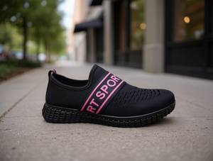 Scarpe Casual Sportive Slip-On da Uomo Possio, Nere, in Tessuto Fly Knit Traspirante, Suola in Gomma, per Tutte le Stagioni - Product Image 2