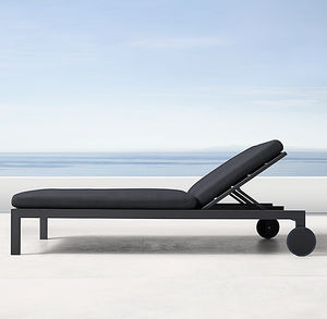 आधुनिक आउटडोर फर्नीचर poolside पहियों डबल सीट सूरज lounger कुर्सी एल्यूमीनियम बिस्तर - Product Image 3