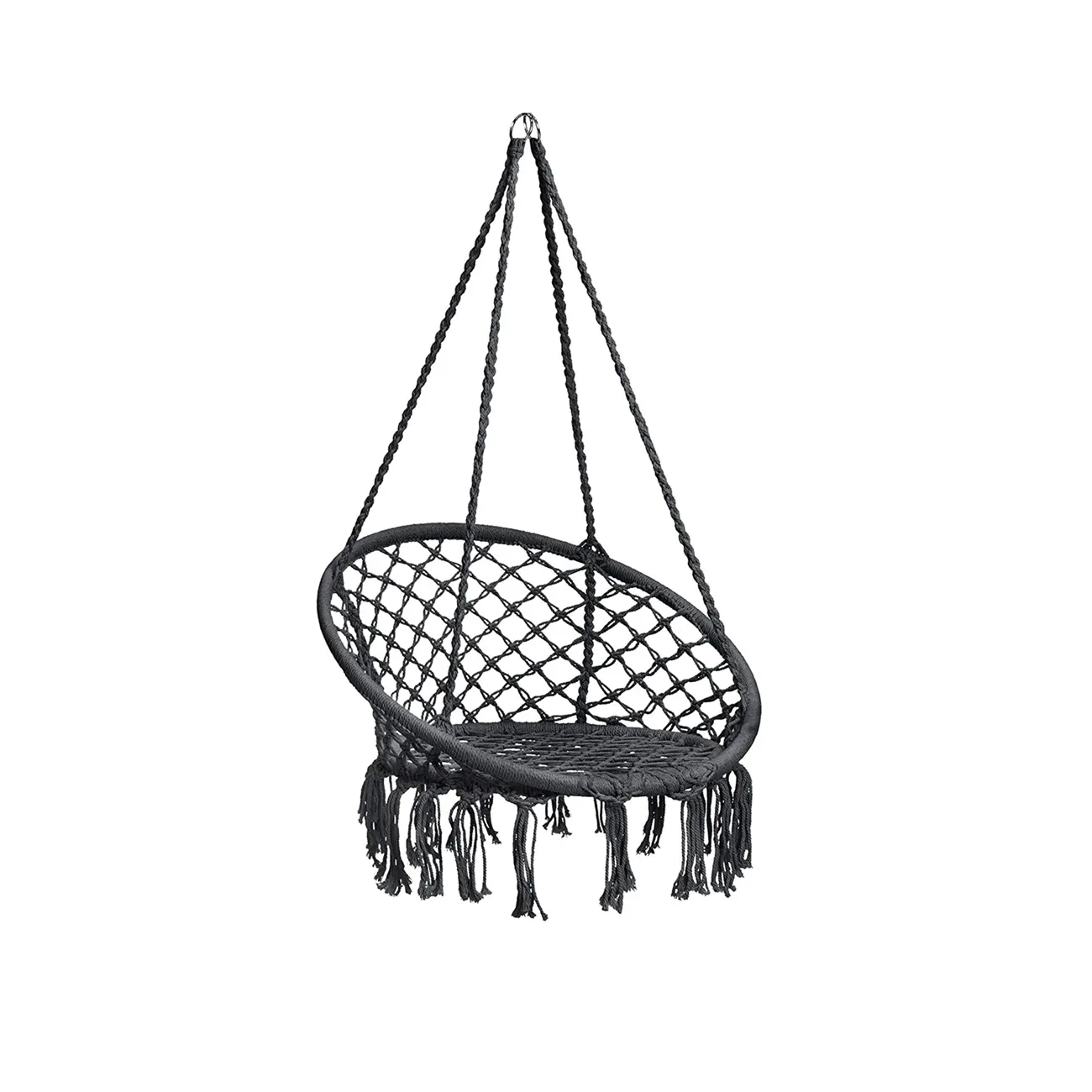 Ronde Hangmat Stoel Met Opknoping Kit Handgemaakte Gebreide Mesh Katoenen Touw Macrame Swing Stoelen Voor Tuin Patio Outdoor