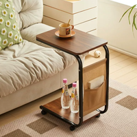 Table basse multifonctionnelle minimaliste moderne, table d'appoint de canapé mobile, table d'appoint de canapé mobile à double couche