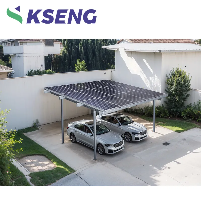 Best Selling New Design Ground mount solar car port solar car parking canopy solar sunshade carport parking