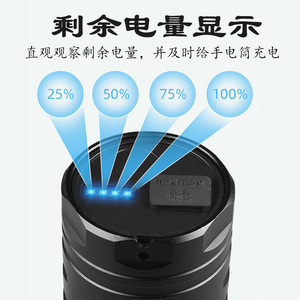 ไฟฉายแบบชาร์จไฟผ่าน USB T40 LED ระยะลำแสง 500-600 เมตร สำหรับการตั้งแคมป์กลางแจ้ง ขี่จักรยาน รักษาความปลอดภัย ลาดตระเวน - Product Image 1
