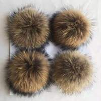 2020 Offre Spéciale Gros Pom Pom Coloré vrais pompons de fourrure de raton laveur pour chapeaux chaussures