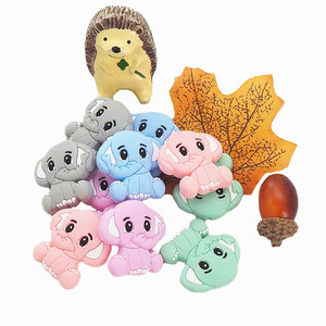 CHENKAI BD091 Fast Delivery Bpa Free Food Grade Stripe <b>Bead</b> Elephant <b>Silicone</b> Focal <b>Beads</b> for Pens DIY Bracelet - Product Image 1