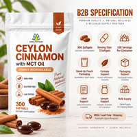 Capsules molles de cannelle de Ceylan pour adultes, vente directe d'usine, OEM ODM, très demandées, huile MCT, 300 unités, marque privée