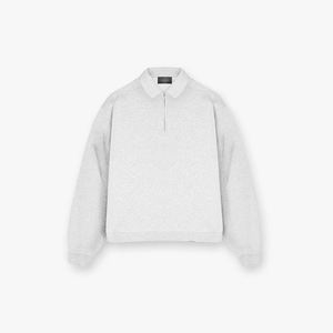 Felpa Pullover da Uomo con Mezza Zip Oversize Larga in Cotone Felpato con Collo Alto e Cappuccio con Logo Personalizzato - Product Image 5