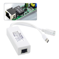 Adaptateur USB Ethernet de bureau en ABS avec port LAN unique 2,4 A et répartiteur PoE 5 V Type-C pour caméra IP et téléphone (vente en gros)