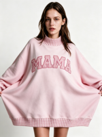 Sweatshirt Kerah Mock Crop untuk Remaja Putri 2026 Oversized Longgar Pullover Wanita Lengan Panjang Kasual Musim Dingin