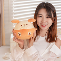 Vente en gros de poupée chiot ronde en peluche animal en peluche cochon rose panda jouet cadeau pour enfants oreiller en peluche chat gros rond blanc