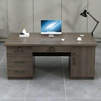 Bureau d'ordinateur moderne rectangulaire pour la maison avec armoire et tiroir verrouillable