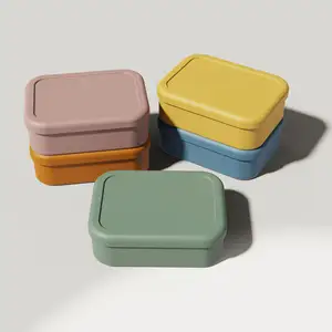 Fiambrera con 3 compartimentos, contenedores de almuerzo para adultos, fiambrera Bento duradera a prueba de fugas con caja Bento de silicona Ltd