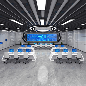 Escritorio de estación de trabajo ejecutivo moderno personalizable de madera para oficina, muebles comerciales para sala de <span class=keywords><strong>control</strong></span>, supermercados, escuelas - Product Image 3