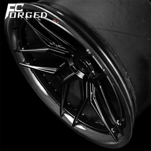 Bc Forged Manufacturer 18 19 <span class=keywords><strong>20</strong></span> 21 22 23 24 Pulgadas Monobloque Acabado en negro 6061-T6 Ruedas de aleación de aluminio Fibra de carbono - Product Image 4