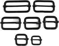 Boucles à roulettes réglables en fer noir de 1 pouce, sans nickel, en forme de rectangle, pour sangles de sacs et vêtements