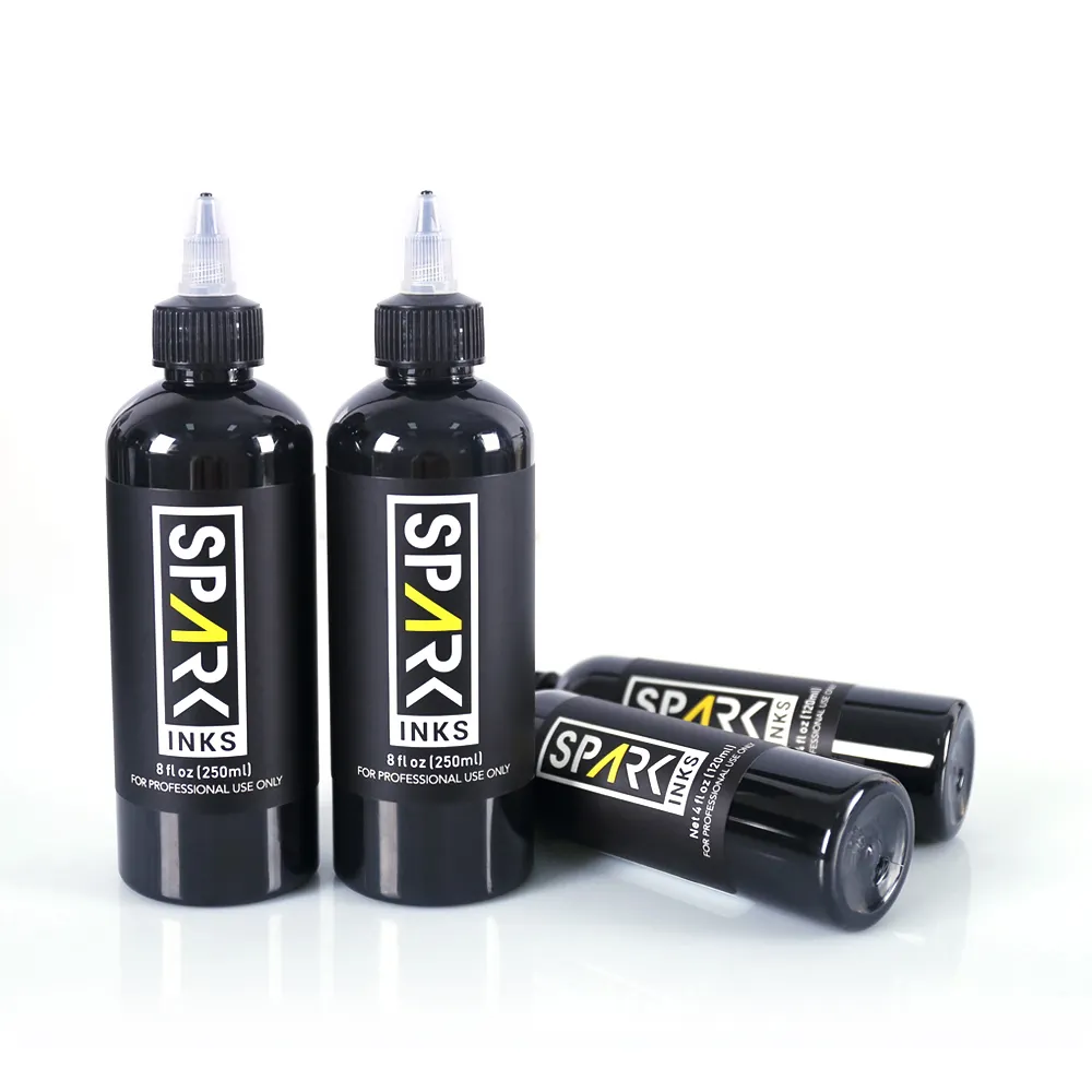 Spark Factory personalizado de alta calidad negro oscuro lavado pigmento Color mezclador Triple profesional Super negro tatuaje tinta