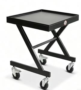 Black Metal <b>BBQ</b> Cart Rolling Grill <b>Table</b> Utility Trolley <b>BBQ</b> Accessories for Outdoor Cooking - Product Image 2