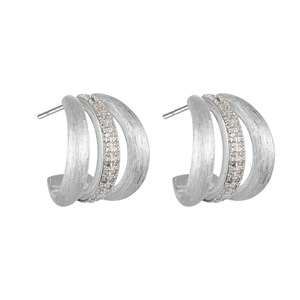 Stud Earrings S925 Silver Micro Insert Zircon Geometric Design For Party Women - Product Image 5