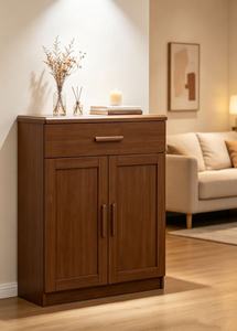 Mueble de Almacenamiento Moderno de Madera de Nogal con 1 Cajón y 2 Puertas para Sala de Estar - Product Image 6