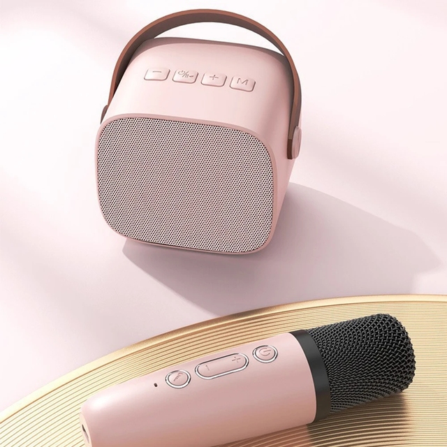 P2 Stereo Surround Waterproof Wireless Speakers Mic Karaoke Hifi Amplifier Kids Speaker Subwoofer With Dual Microphone Boombox