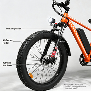 Vélo de montagne électrique 1000W à pneus larges 26 pouces 48V 7 vitesses pour la conduite en forêt et en extérieur EB26 – Moteur haute performance 1000W pour une puissance accrue - Product Image 2