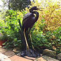 Sculpture en bronze de fontaine de héron grandeur nature