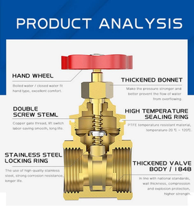 TMOK Yuhuan Factory DN50 <span class=keywords><strong>2</strong></span> "Zoll 16 bar Absperr schlepp ventil Messing hülsen schieber mit rotem Rad griff - Product Image 2