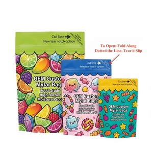 Sachets Doypack Personnalisés de 1 Ounce à Fermeture Sécurisée pour Enfants, en Feuille Métallique, pour Bonbons Gélifiés, Livraison Rapide, Service DDP pour Snacks - Product Image 1