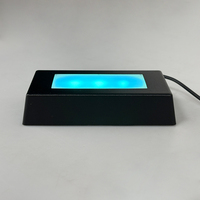 Black Rectangle Color Display 7 LED Color Light Stand Base for Crystal MH-F0722