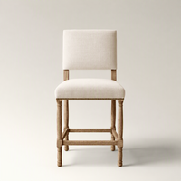 Tabouret de bar de luxe moderne, tabouret de comptoir design, pieds en bois massif, chaise individuelle pour îlot de cuisine, maison, hôtel, mobilier de bar