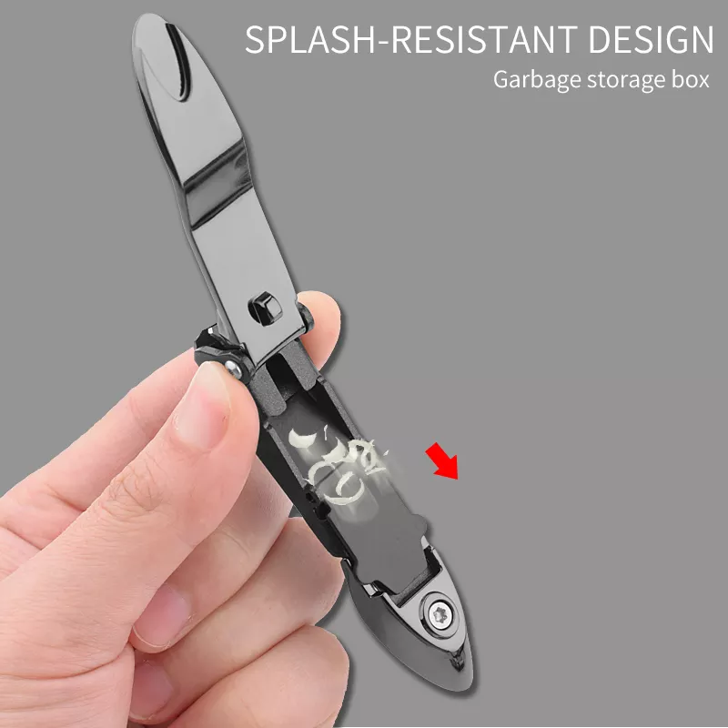 Острые нержавеющей стали анти-всплеск черный кусачки для ногтей маникюрный набор