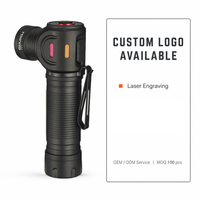 Lampe torche laser blanche rechargeable, zoomable, lumière de travail COB pour inspection, conception à angle droit avec queue magnétique