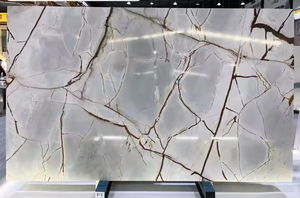 Lujo Mejor Calidad Exótico Brasileño Natural Azul Roma Impresión Cuarcita Pulido Gran Losa Moderno Hotel Villa Baño Vanidad - Product Image 5