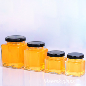 100ml 200ml 280ml 380ml 500ml 730ml <span class=keywords><strong>Pot</strong></span> <span class=keywords><strong>de</strong></span> <span class=keywords><strong>confiture</strong></span> en verre carré bon marché <span class=keywords><strong>Pot</strong></span> <span class=keywords><strong>de</strong></span> miel en verre carré transparent avec couvercle en métal - Product Image 2