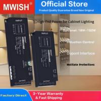 Alimentation électrique pour bande LED MWISH 220V vers 12V 24V avec capteur de mouvement et connecteur Dupont pour éclairage de placard et de garde-robe