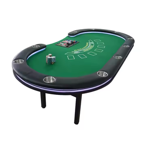 Table de Poker pliable Casino Texas Hold Em Blackjack 10 joueurs ovale événement Eco professionnel en acier table moderne Multi dominos - Product Image 3
