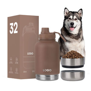 Comedouro para Animais de Estimação 1L Sport 2, Alimentador Removível 3 em 1, Garrafa de Água Portátil em Aço Inoxidável com Tigela Destacável para Animais - Product Image 2